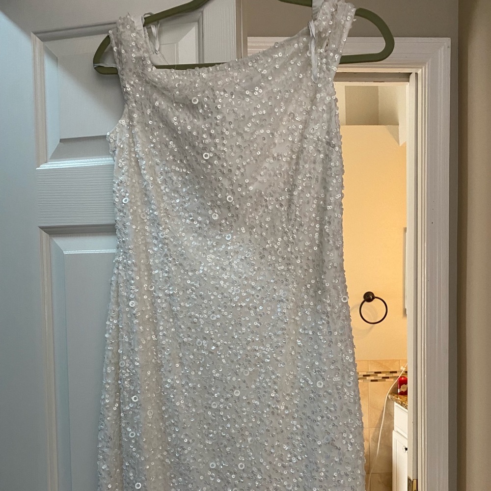Full sequin white dresss